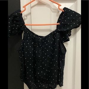 Polka dot cropped shirt